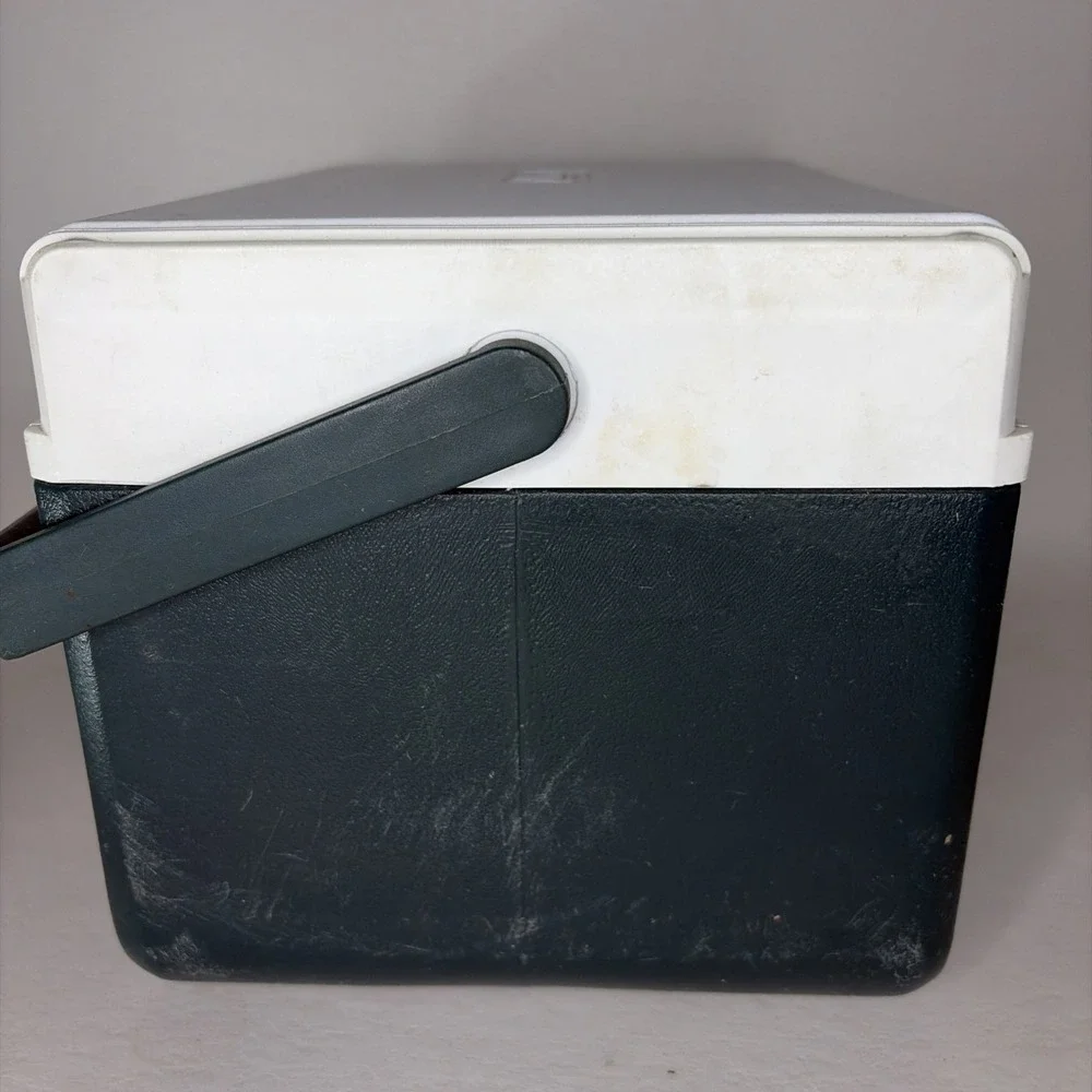 Vintage Coleman 6 Pk 5 Qt Lunch Box Dark Green White Cooler Model 5205